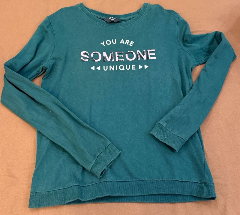 Teal "You Are Someone Unique" Long Sleeve Top