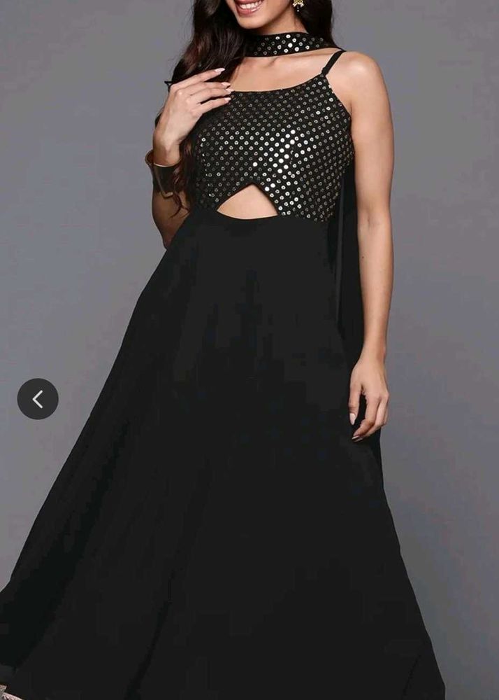 Elegant Black Sequined Gown