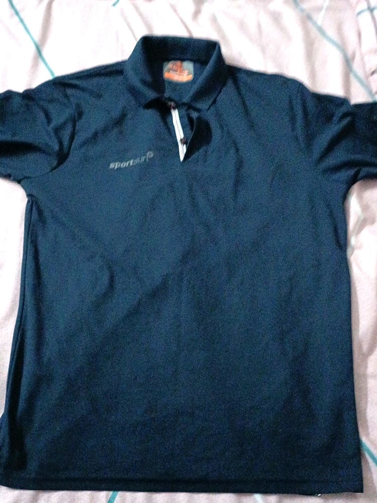 Navy Blue Polo T Shirt Collar For Men