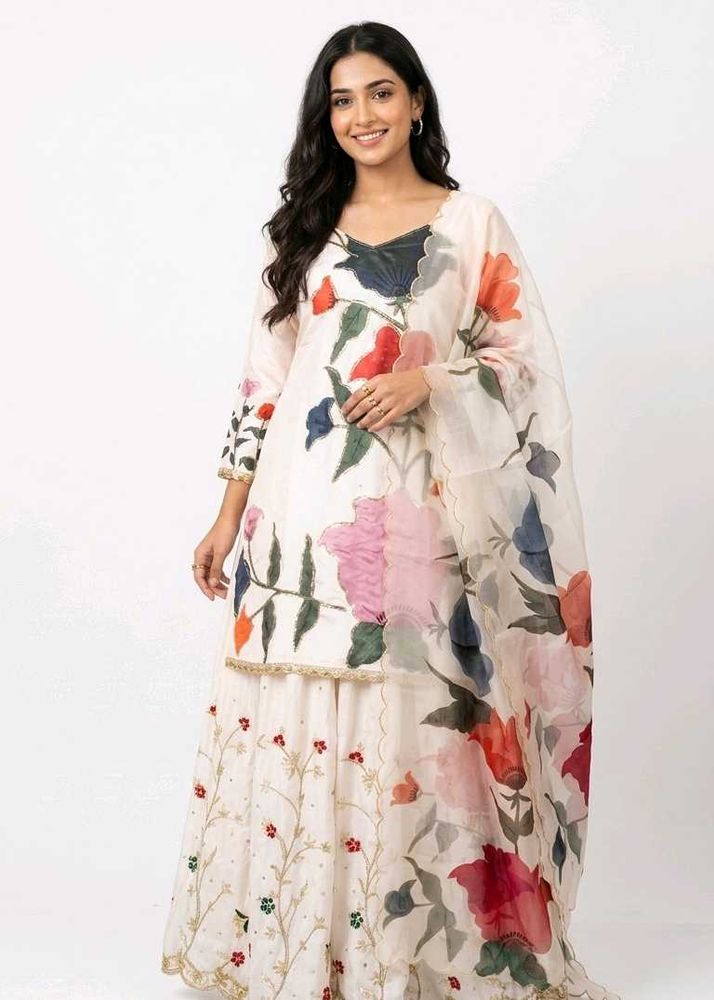 Floral Print Kurta Set with Dupatta