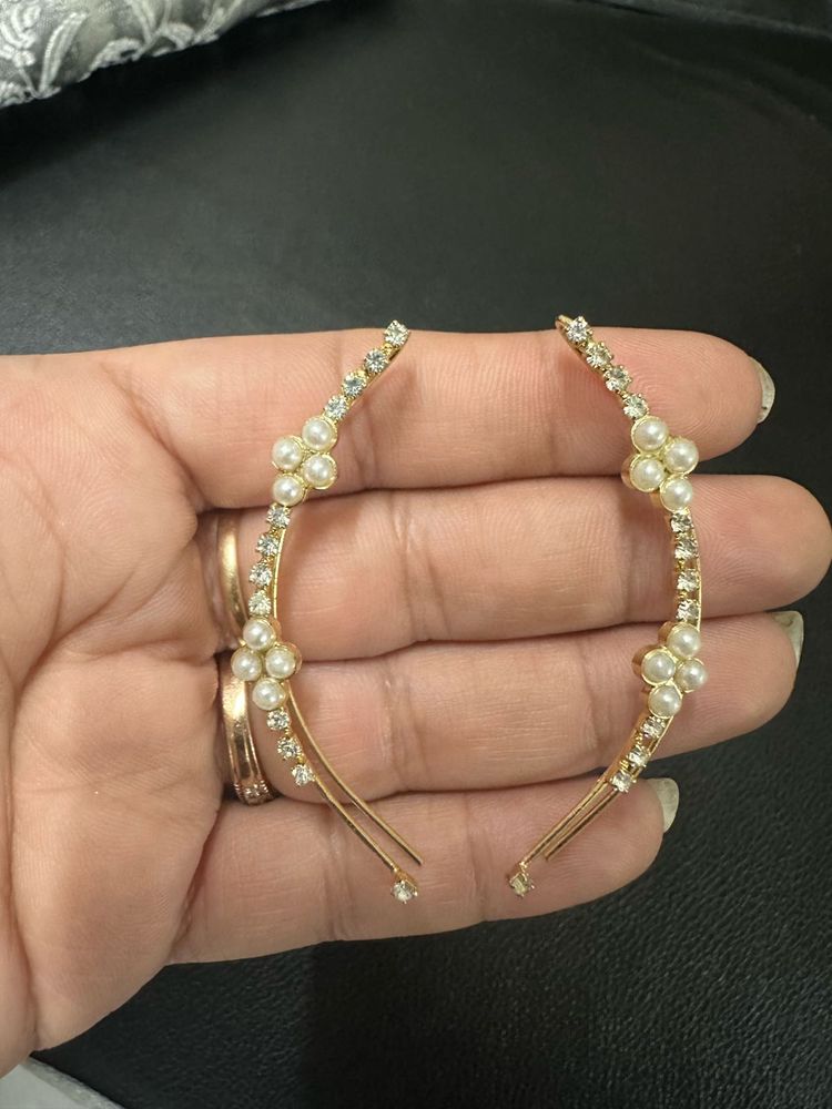 Pearl &amp; Rhinestone Ear Climbers