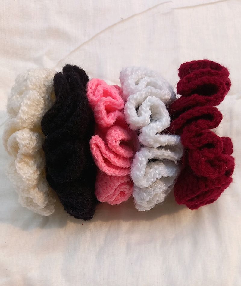 large  size crochet  scrunchies