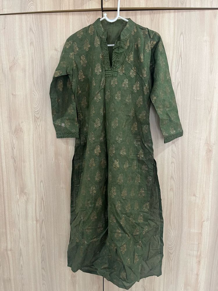 Olive green kurta