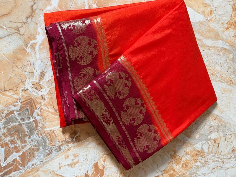 Gandaberunda crepe silk saree