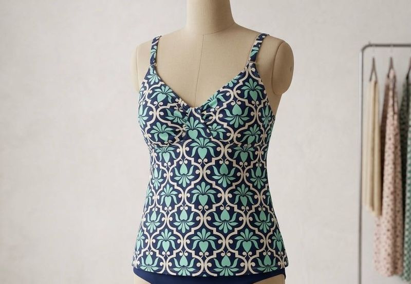 Retro Print Tankini Top