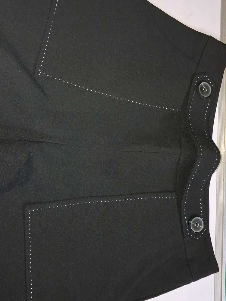 Stylish Black Pants with White Stitching