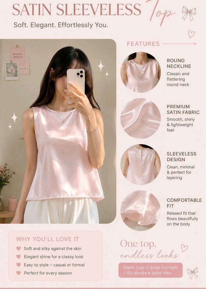 Elegant Satin Sleeveless Top