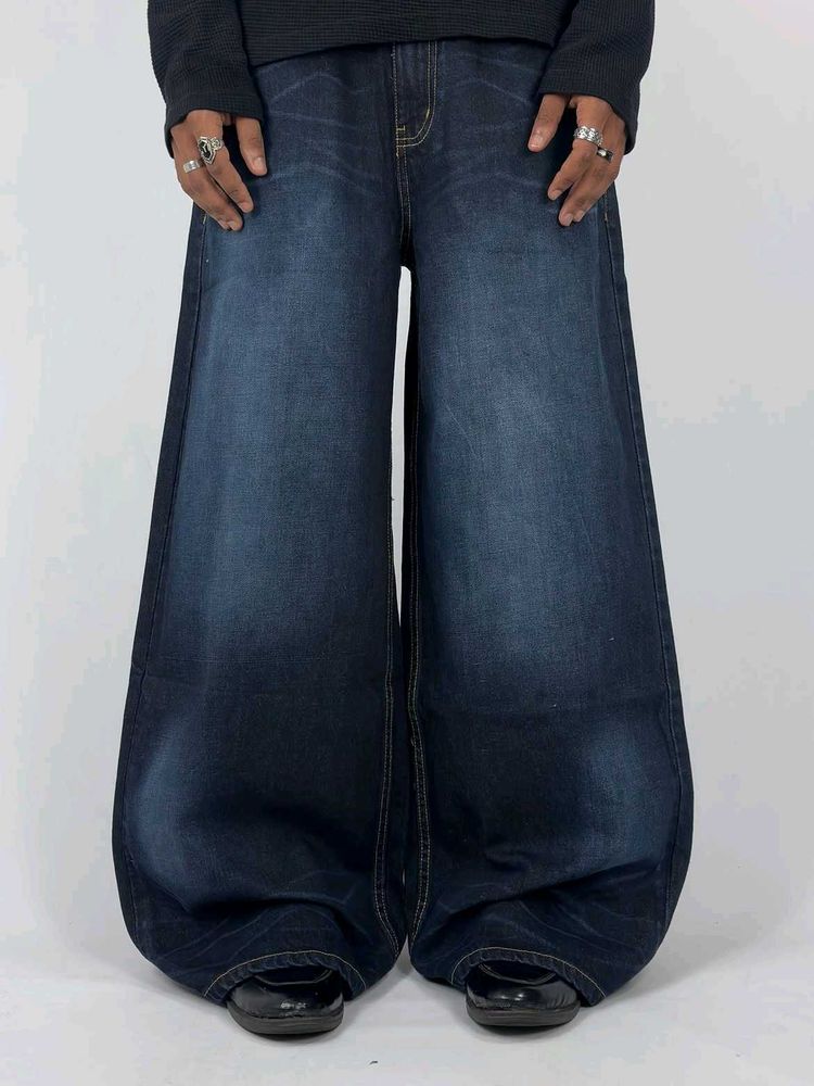 Wide Leg Dark Wash Denim Jeans