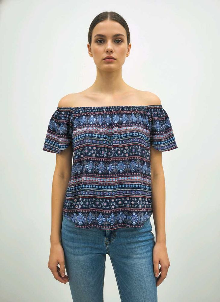 Patterned Off-Shoulder Top