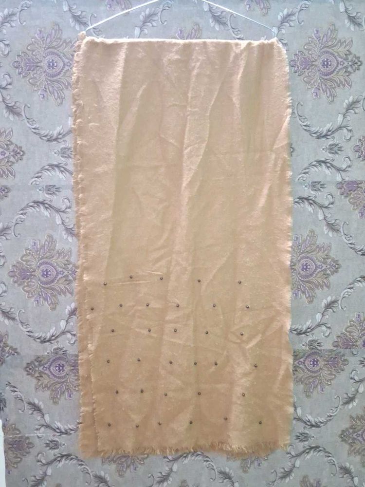 Beige Embellished Scarf