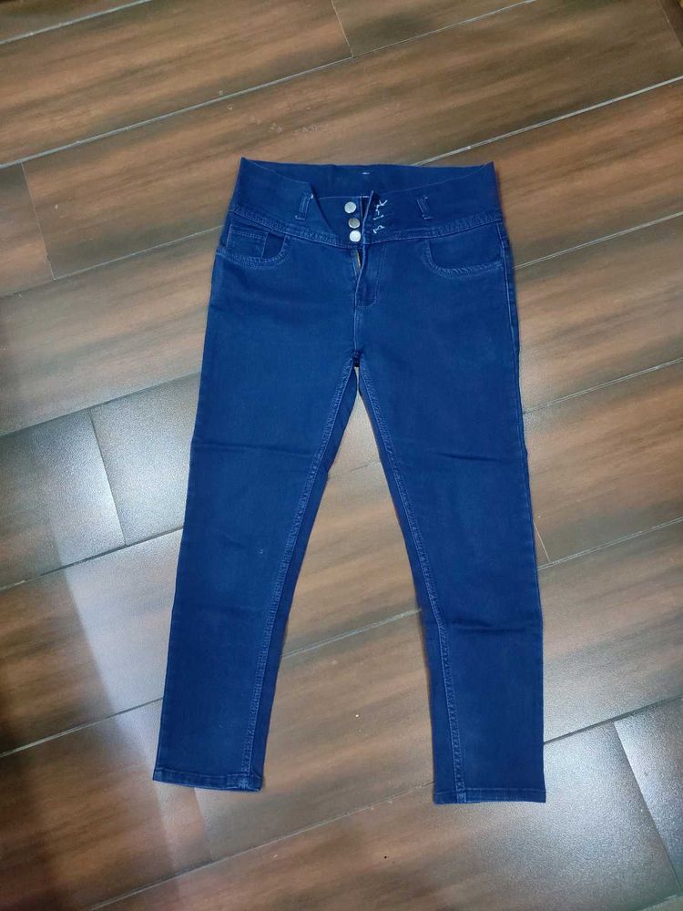 High Waisted Blue Denim Jeans