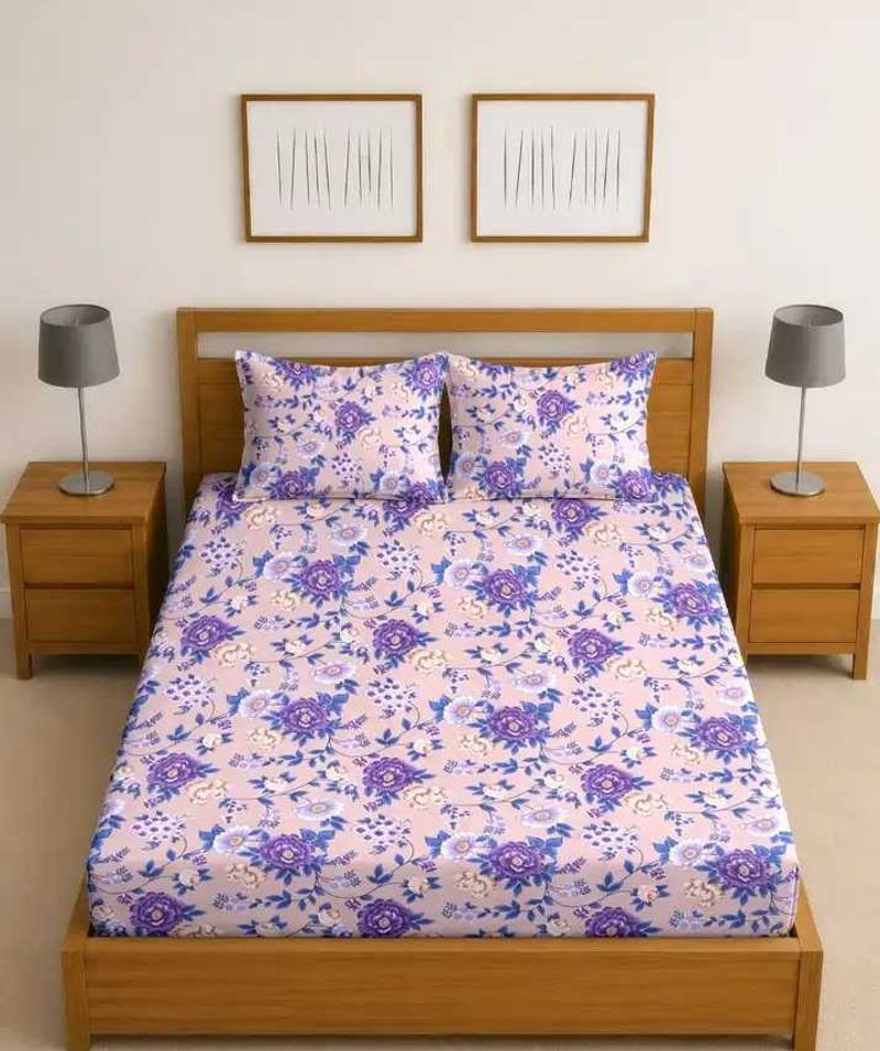 Floral Print Bedsheet Set with 2 pillow cover