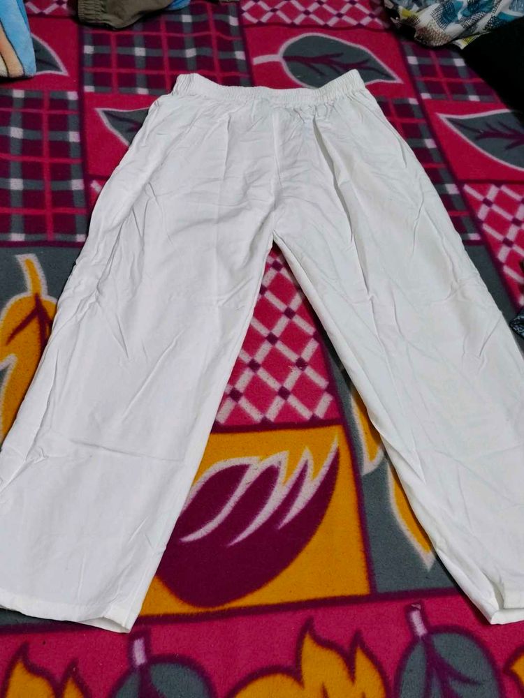 White New Plazo One Time Used