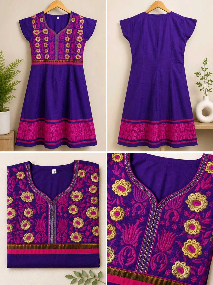 Vibrant Purple Embroidered Kurta