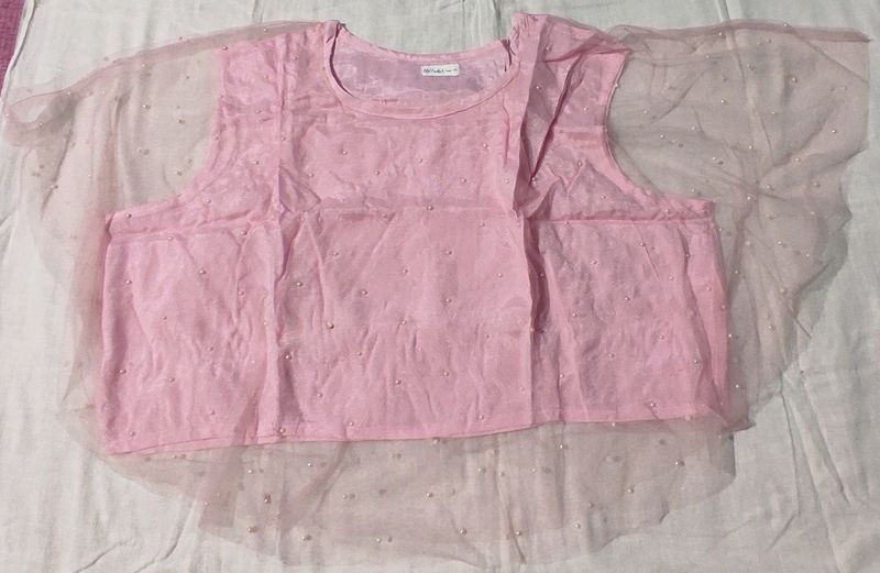 ✨Women Pink Net Crop Top✨