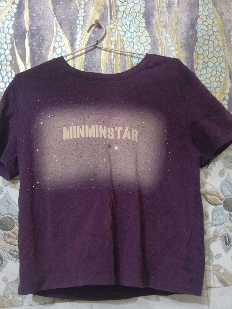 Sparkly Purple T-Shirt with Unique Print