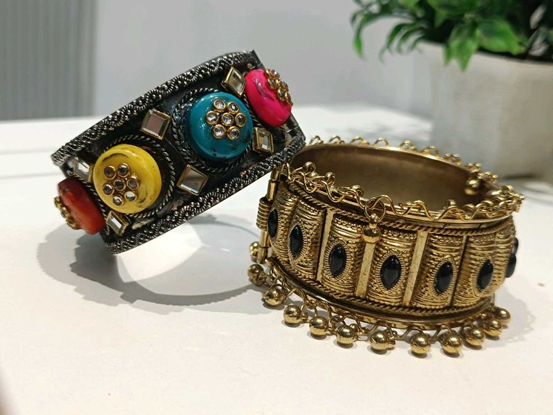 Boho Multicolored &amp; Gold Bangles Set