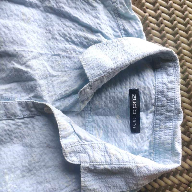 Light Blue Textured Shirt