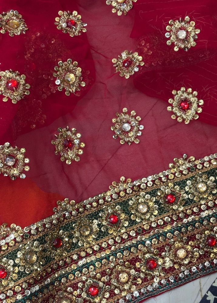 Red Vintage Heavy Saree