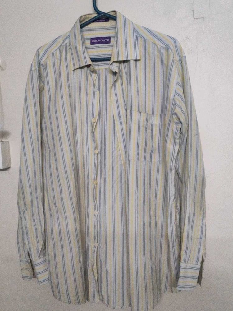 Men's Striped Button-Up Shirt