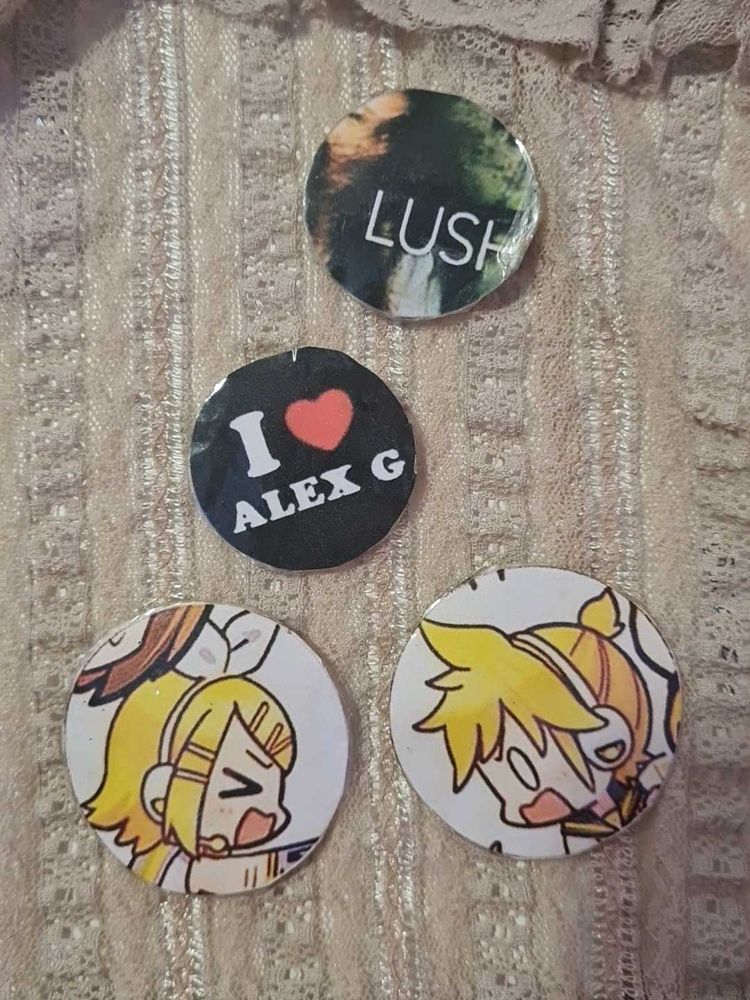 random bag pins/ badges<3