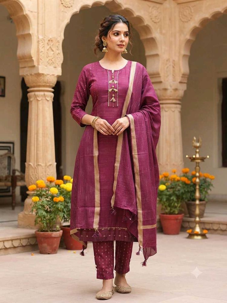 Elegant Purple Kurta Set with Dupatta