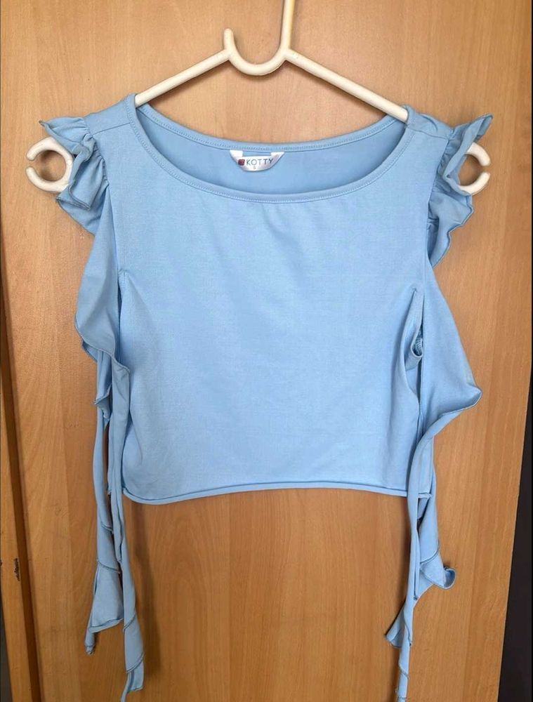 Light Blue Trendy Top
