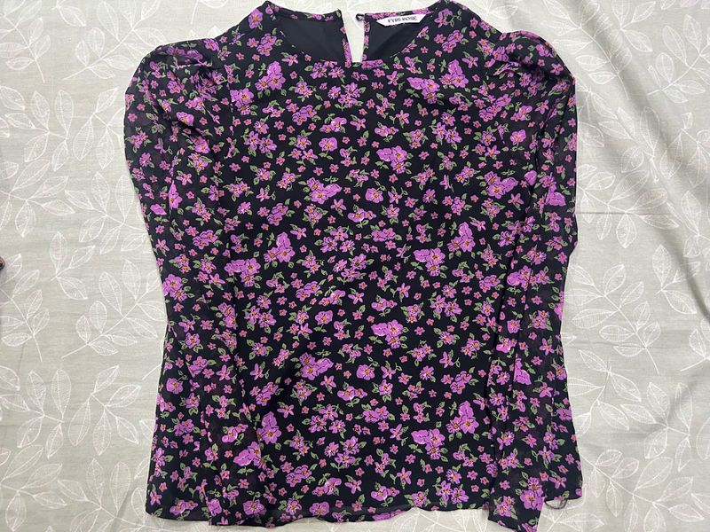 Floral Print Long Sleeve Top