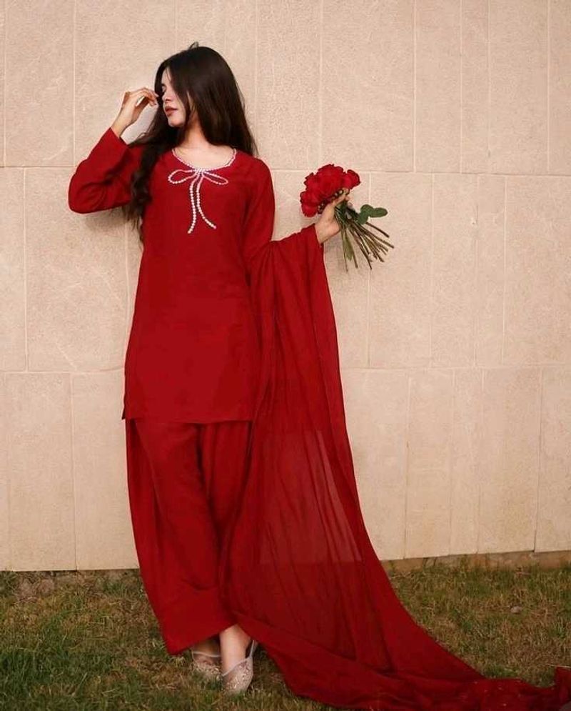 multi colour solid farshi suit set