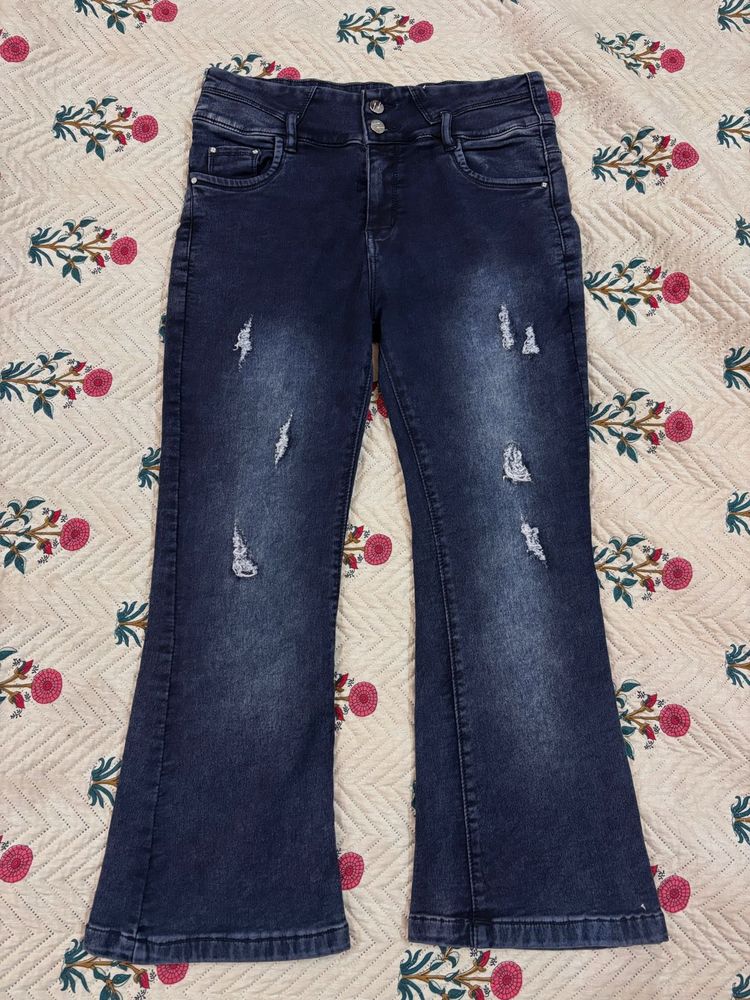 Flared Ripped Jeans