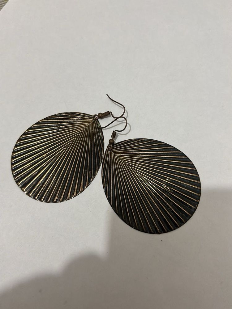 Unique Fan Leaf Dangle Earrings