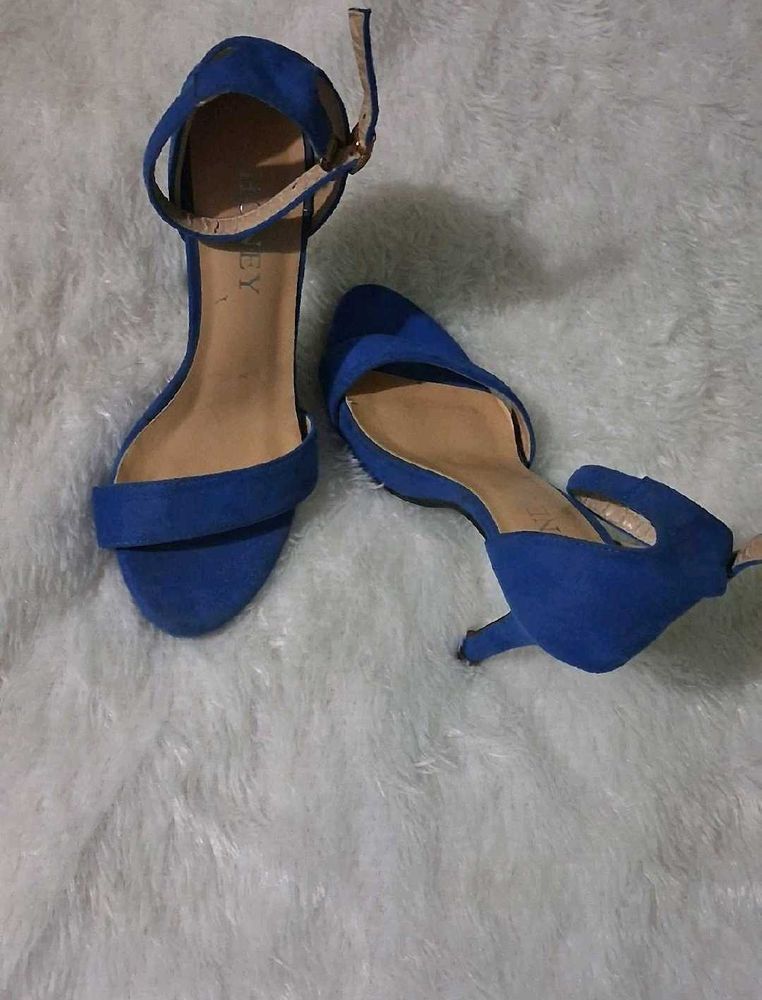 Royal Blue Suede Heels