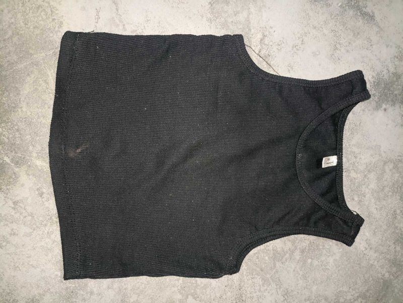 Black Ribbed Tank Top