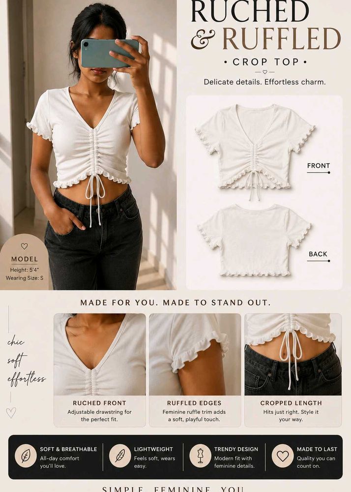 Stylish White Crop Top
