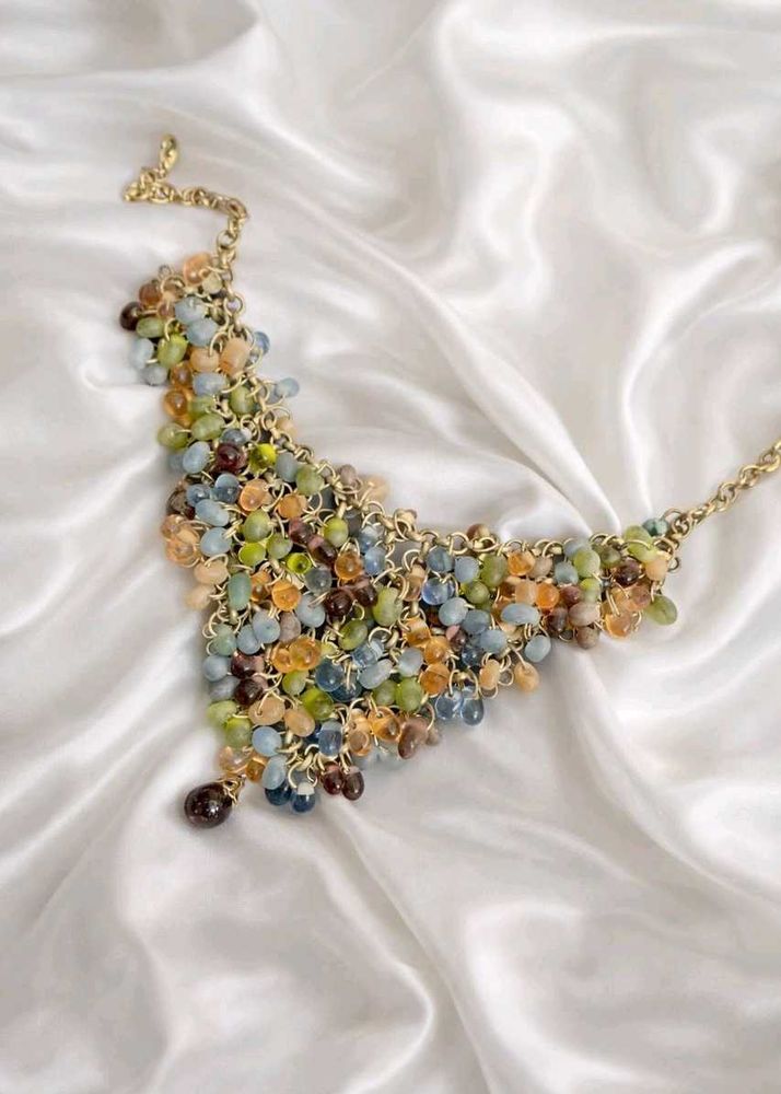 Vintage Beaded Statement Necklace