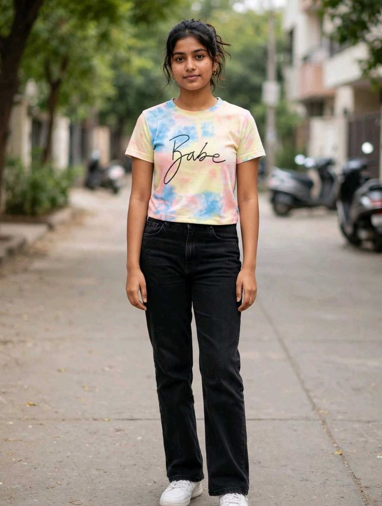 Tie-Dye "Babe" Graphic T-Shirt