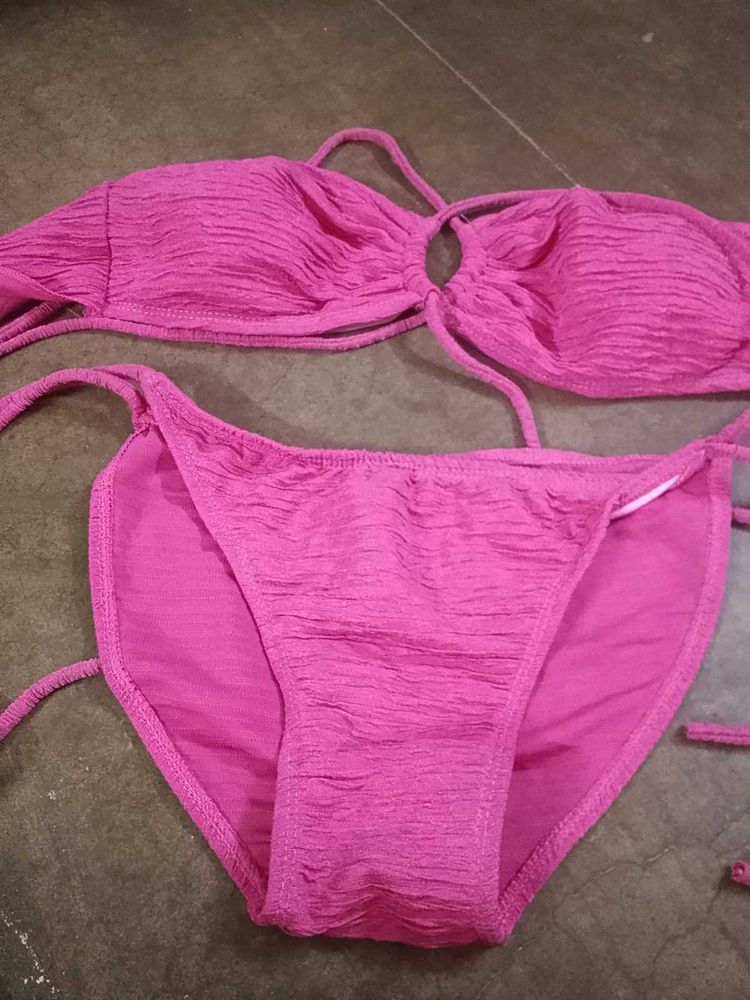 Crinkle Texture Bikini Set