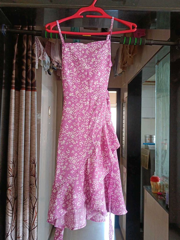 Floral Ruffle Wrap Dress