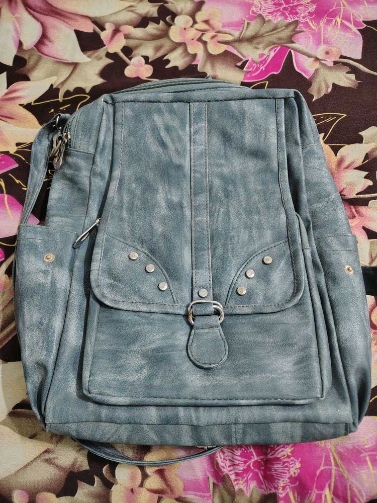 Grey Blue Cute Backpack