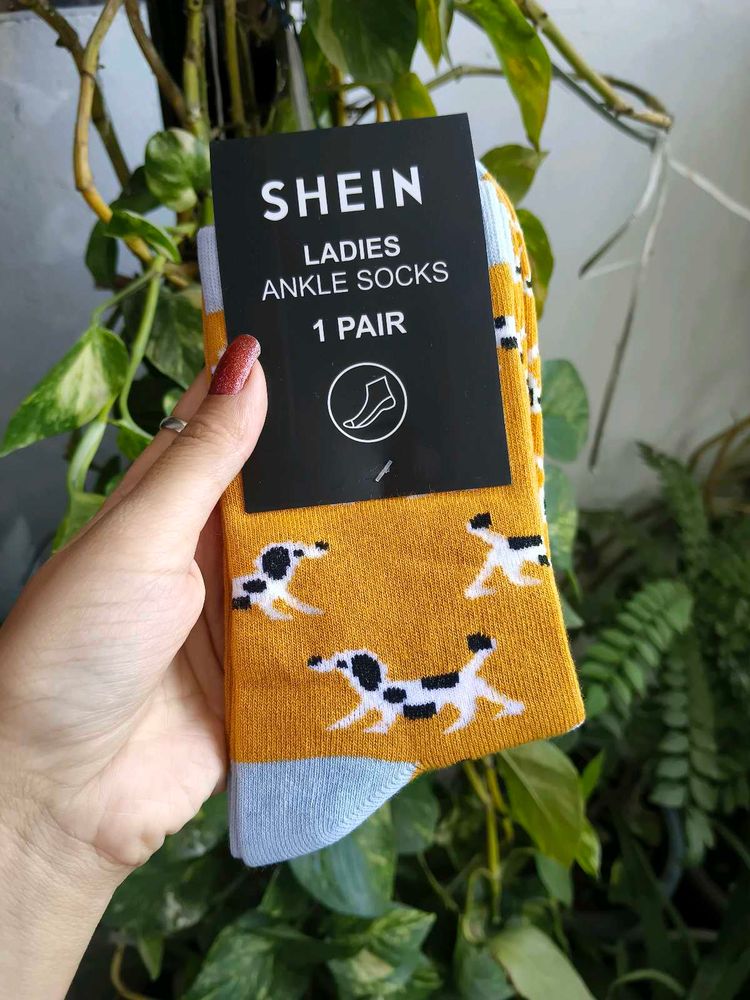 SHEIN Ladies Ankle Socks - Dog Print