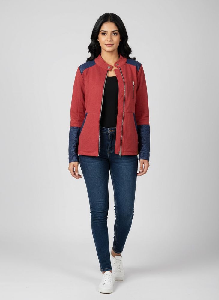 Stylish Red &amp; Blue Bomber Jacket