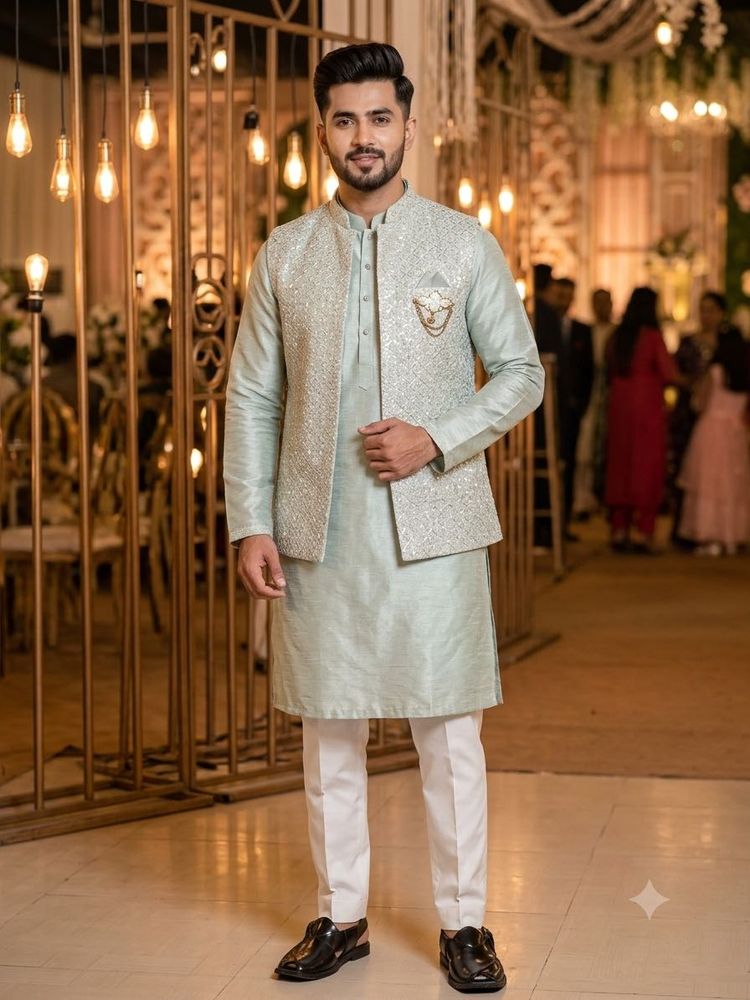 Men's Ethnic Kurta Set with Nehru Jacket