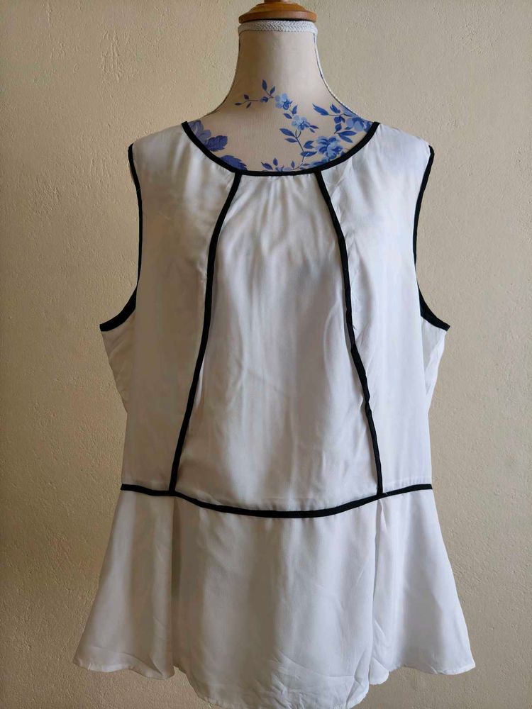 Chic White Peplum Top