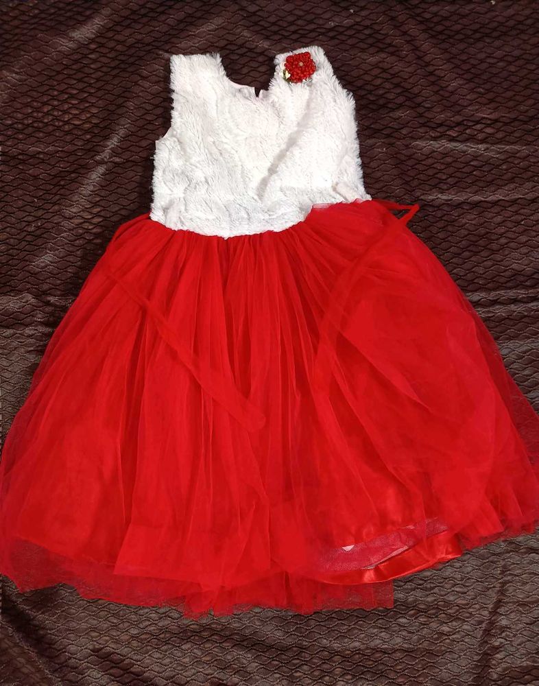 Red and White dress