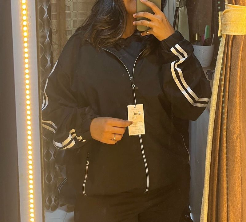 windsheater Stylish Black Track Jacket