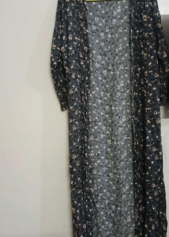 Floral Print Long Kimono Shrug
