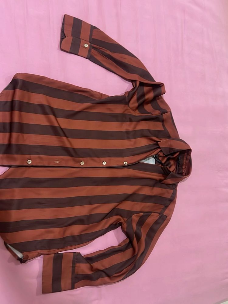 Striped Button-Up Shirt