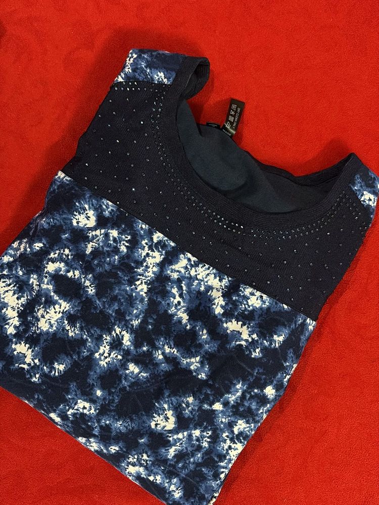 Blue 3/4sleeved Top