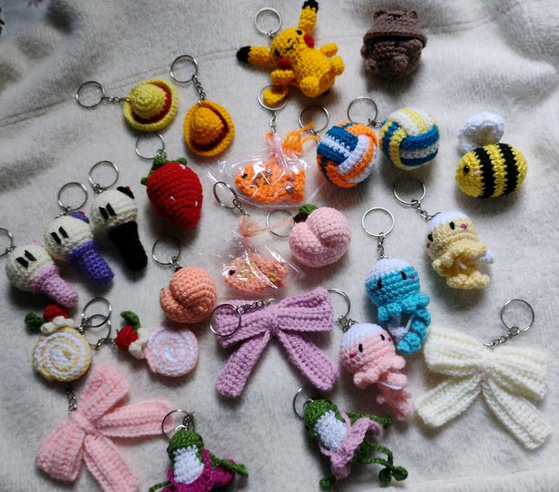 Handmade Crocheted Charms &amp; Keychains