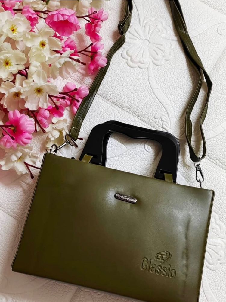 Classic Olive Green Handbag / Sling Bag